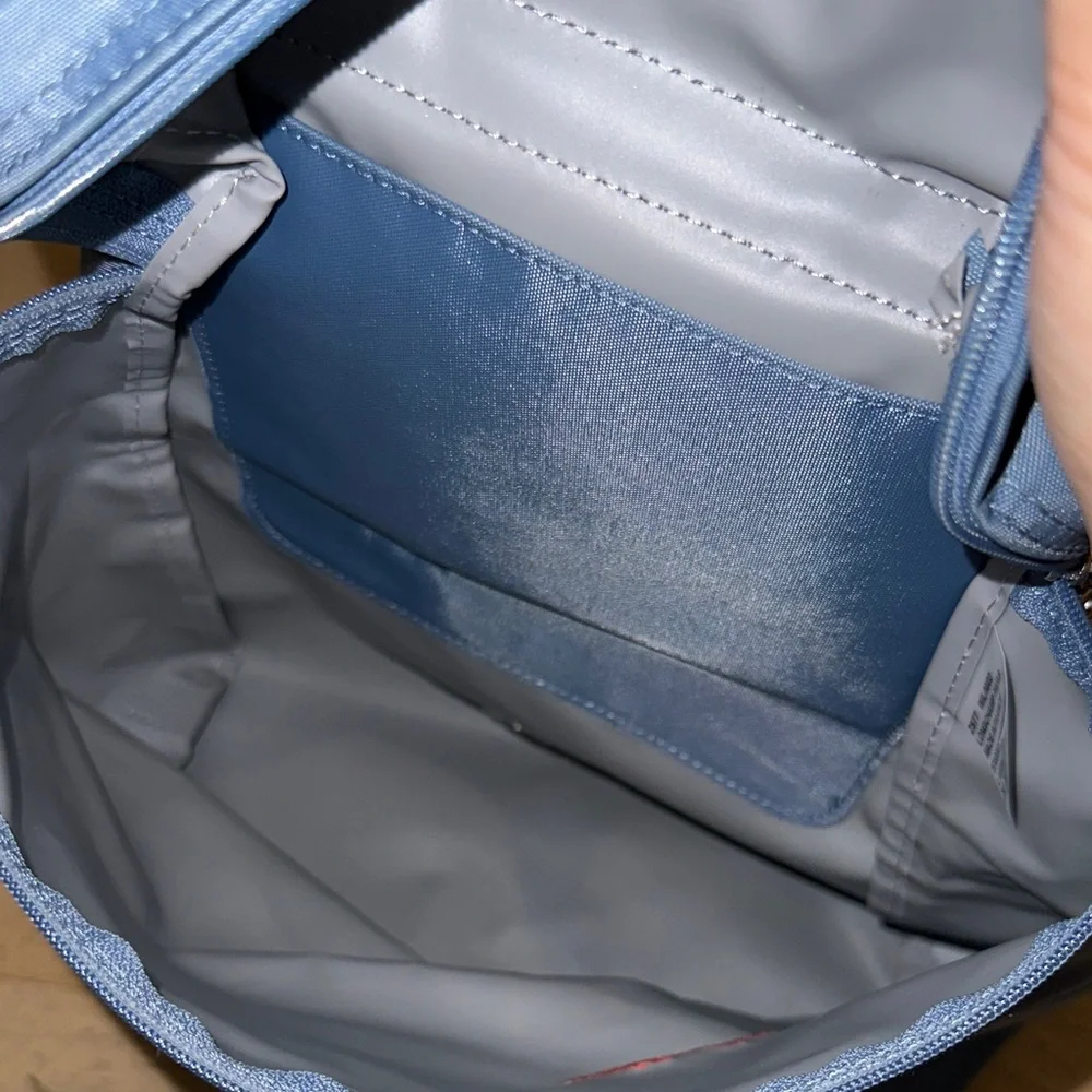 Longchamp Blue Backpack with Orange Accents